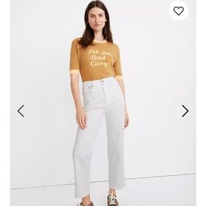Madewell slim wide leg crop jean white size 29